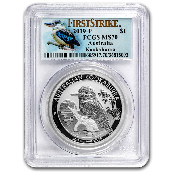 2019 Australia 1 oz Silver Kookaburra MS-70 PCGS (FS, Kook Label) 2019 Australia 1 oz Silver Kookaburra MS-70 PCGS (FS, Kook Label)